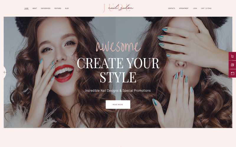 Mẫu thiết kế website tiệm nail chuyên nghiệp